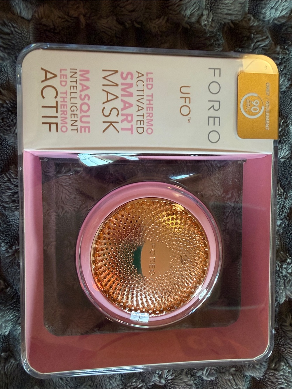 FOREO UFO Smart Mask Device in Pink with Gold Accent